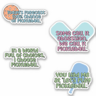 Multicolor Pickleball Player Farbreiches Stickerpa Aufkleber