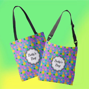 Multicolor Pickleballs Groovy Personalisiert Tasche