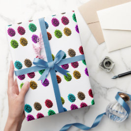 Multicolor-Pine-Cones-Wrapping-Papier Geschenkpapier