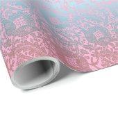 Multicolor Pink Mittelalterliche Einzigartige Blum Geschenkpapier (Rolleneckpunkt)