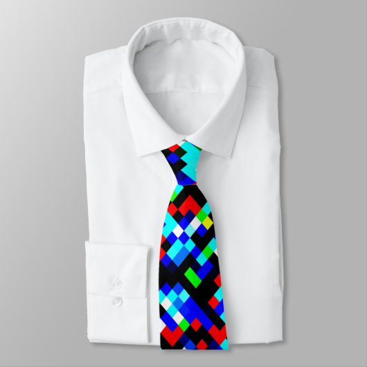 Multicolor-Pixelmuster Krawatte (Gebunden)
