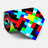 Multicolor-Pixelmuster Krawatte (Gerollt)