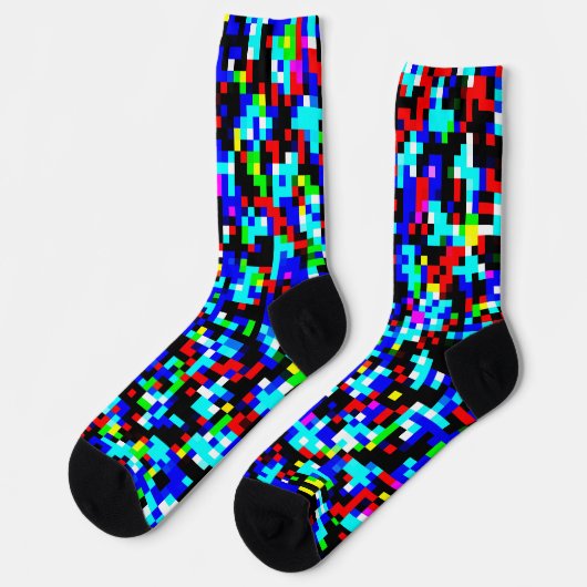 Multicolor-Pixelmuster Socken (Linkes Detail)