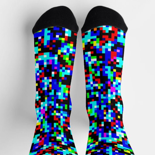 Multicolor-Pixelmuster Socken (Oben)