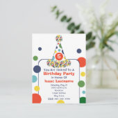 Multicolor Polka Dot Birthday Party Hut einladen Einladung (Stehend Vorderseite)