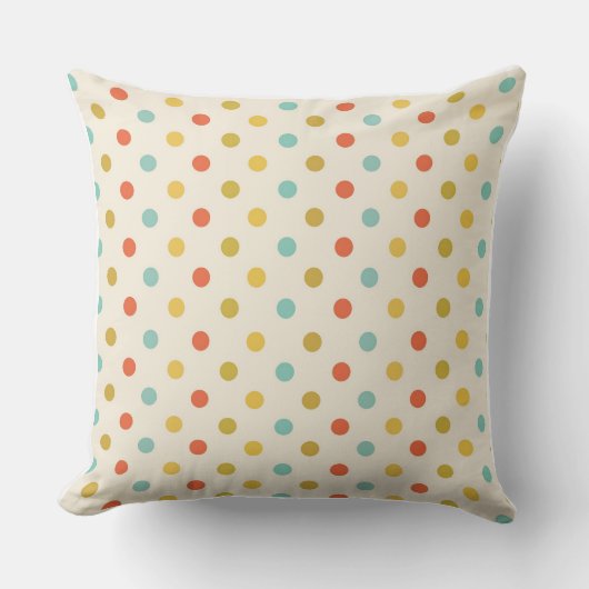 Multicolor Polka Dot Confetti Throw Pillow Kissen (Vorderseite)