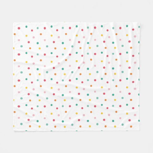 Multicolor Polka Dots Fleecedecke (Vorderseite (Horizontal))