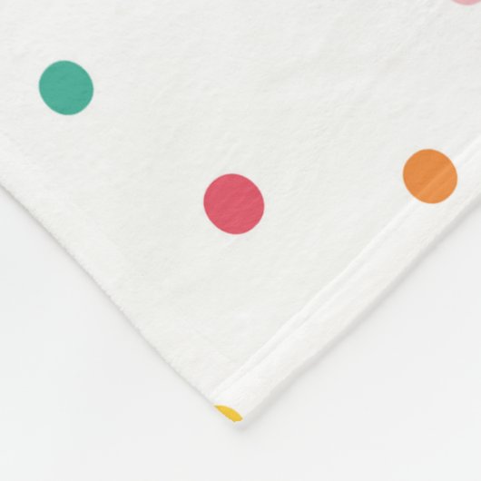 Multicolor Polka Dots Fleecedecke (Ecke)