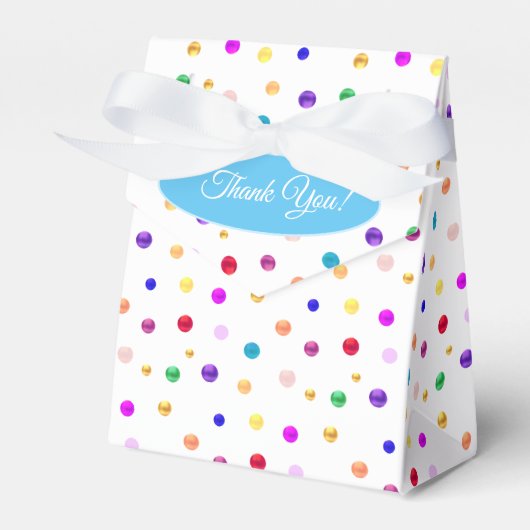 Multicolor Polka Dots Vielen Dank Geschenkschachtel (Vorderseite)