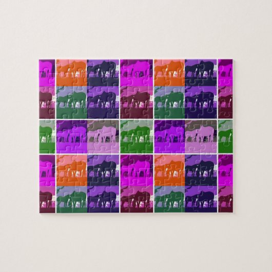 Multicolor Pop Kunst, Dichtung und Musik Puzzle (Horizontal)