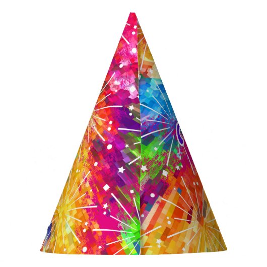 Multicolor Psychedelic Abstrakt (Ihr Name) Partyhütchen (Rückseite)