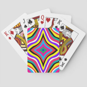 Multicolor Psychedelic Wavy Striped Rhombus Spielkarten