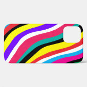 Multicolor Psychedelic Wavy Stripes Case-Mate iPhone Hülle (Rückseite (Horizontal))