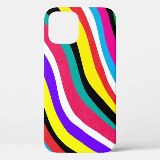 Multicolor Psychedelic Wavy Stripes Case-Mate iPhone Hülle (Rückseite)