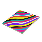 Multicolor Psychedelic Wavy Stripes Fliese (Seite)