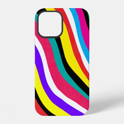 Multicolor Psychedelic Wavy Stripes iPhone Hülle (Rückseite)