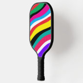 Multicolor Psychedelic Wavy Stripes Pickleball Schläger (Links)