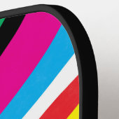 Multicolor Psychedelic Wavy Stripes Pickleball Schläger (Linke Seite)