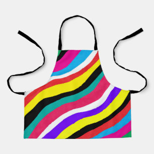 Multicolor Psychedelic Wavy Stripes Schürze