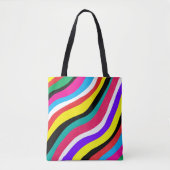 Multicolor Psychedelic Wavy Stripes Tasche (Vorderseite)