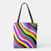 Multicolor Psychedelic Wavy Stripes Tasche (Rückseite)