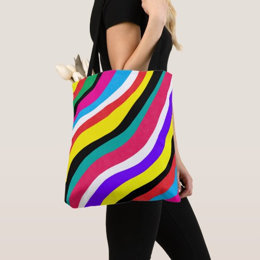 Multicolor Psychedelic Wavy Stripes Tasche (Von Nahem)
