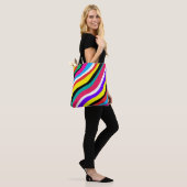 Multicolor Psychedelic Wavy Stripes Tasche (Am Model)