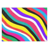 Multicolor Psychedelic Wavy Stripes Tischdecke (Vorderseite (Horizontal))