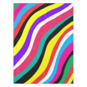 Multicolor Psychedelic Wavy Stripes Tischdecke (Vorderseite)