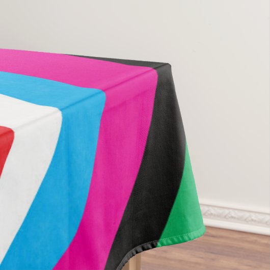 Multicolor Psychedelic Wavy Stripes Tischdecke (Beispiel)
