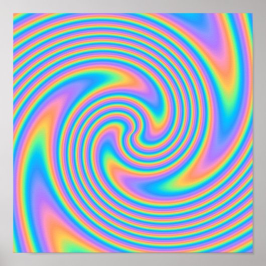 Multicolor Psychedelische Drehung Swirl Muster. Poster (Vorne)