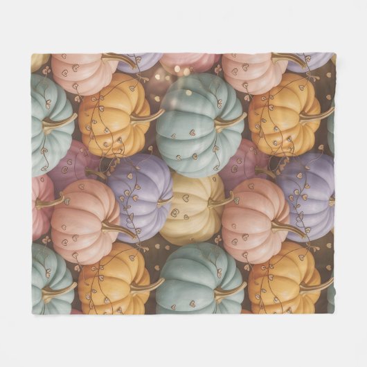 Multicolor Pumpkin-MusterThrow, Fleece & Sherpa (Vorderseite (Horizontal))