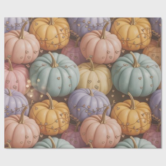 Multicolor Pumpkin Pattern Wrapping Paper Geschenkpapier (Flach)