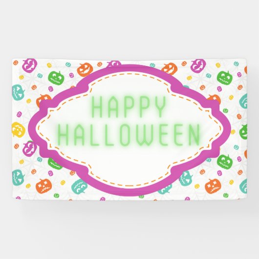 Multicolor Pumpkins Halloween-Muster Banner (Horizontal)
