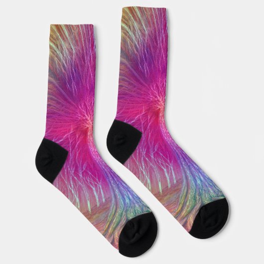 Multicolor Rainbow Etched Tree Art Socken (Rechts)