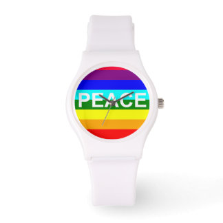 Multicolor Rainbow Peace Watch Armbanduhr