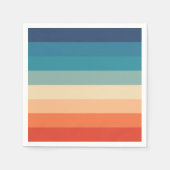 Multicolor Rainbow Stripte Papierserviette (Vorderseite)