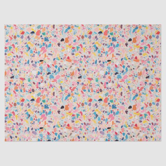 Multicolor Rainbow Terrazzo-Muster Seidenpapier (Vorderseite)