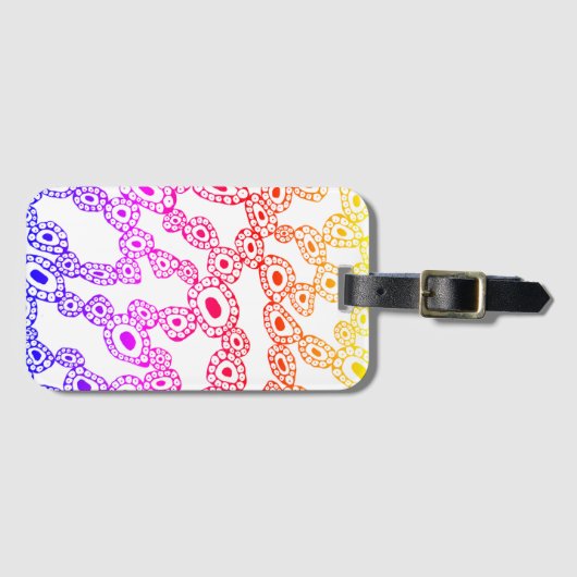 Multicolor Random Abstract Circle Blob Shapes Gepäckanhänger (Vorderseite (Horizontal))