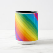 Multicolor Regenbogen Wiggly Stripes Zweifarbige Tasse (Mittel)