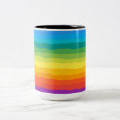 Multicolor Regenbogen Wiggly Stripes Zweifarbige Tasse (Mittel)