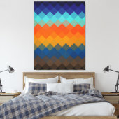 Multicolor Retro Diamond Nahtloses Muster 2 Leinwanddruck (Insitu (Schlafzimmer))
