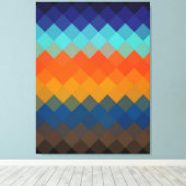 Multicolor Retro Diamond Nahtloses Muster 2 Leinwanddruck (Insitu (Holzboden))