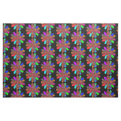 Multicolor Retro Floral in schwarzem, feinem Desig Stoff (Fat Quarter (45,7 x 55,9 cm))