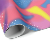 Multicolor Retro Neon Geschenkpapier (Rolleneckpunkt)