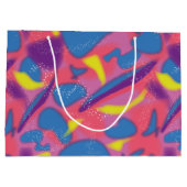 Multicolor Retro Neon Große Geschenktüte (Rückseite)