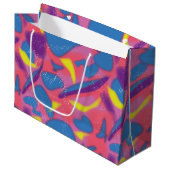 Multicolor Retro Neon Große Geschenktüte (Vorderseite Schrägansicht)