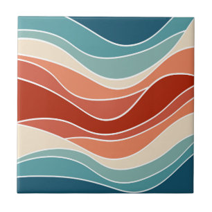 Multicolor-Retro-Wellen Fliese