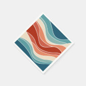 Multicolor-Retro-Wellen Serviette (Ecke)