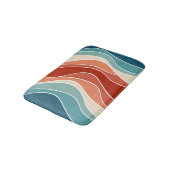 Multicolor-Retrowellen Badematte (Schrägansicht)